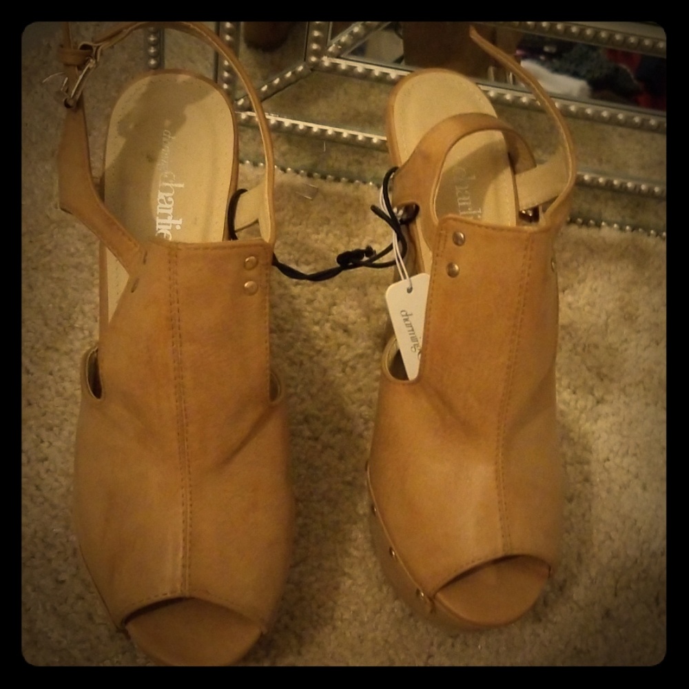 Beige wedges